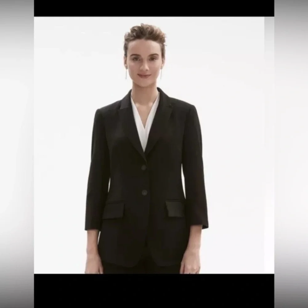MM LaFleur Carson 2.0 Black Blazer Size 0 Career Work Office Minimalist - Picture 1 of 14